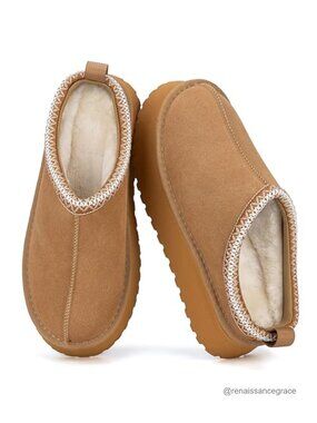 Mishansha Suede Slippers for Women Mini Fur Lined House Slippers